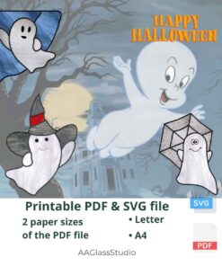 stained glass halloween printable-pdf & svg