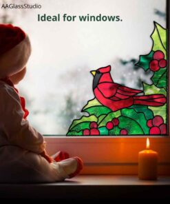 bird stained glass suncatcher: corner stained glass