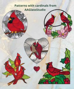 christmas stained glass suncatcher: 5 stained glass patterns birds