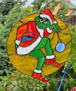 stained glass grinch: wide