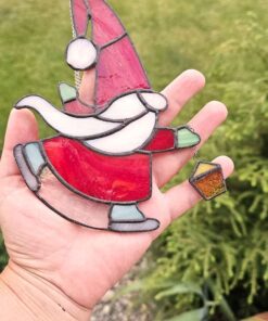 stained glass gnome pattern