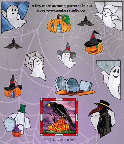 stained glass halloween patterns