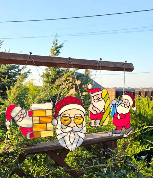 stained glass santa claus patterns