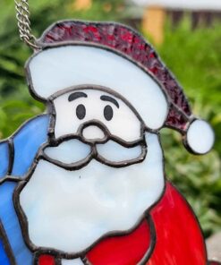 stained glass santa claus suncatcher