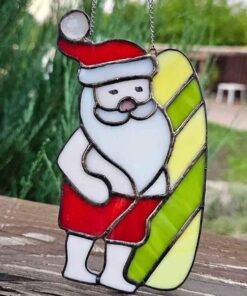 stained glass santa claus