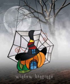 Intricate stained glass spider web spooky touch to your craft projects