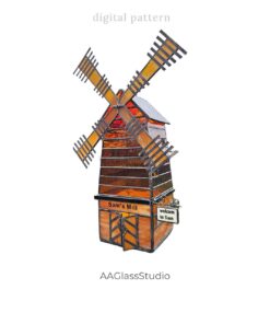 3d stained glass windmill pattern