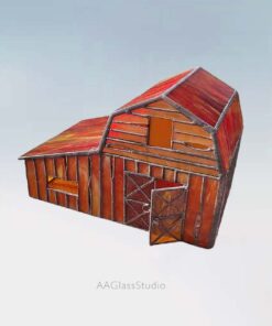 3d stained glass pattern: country barn