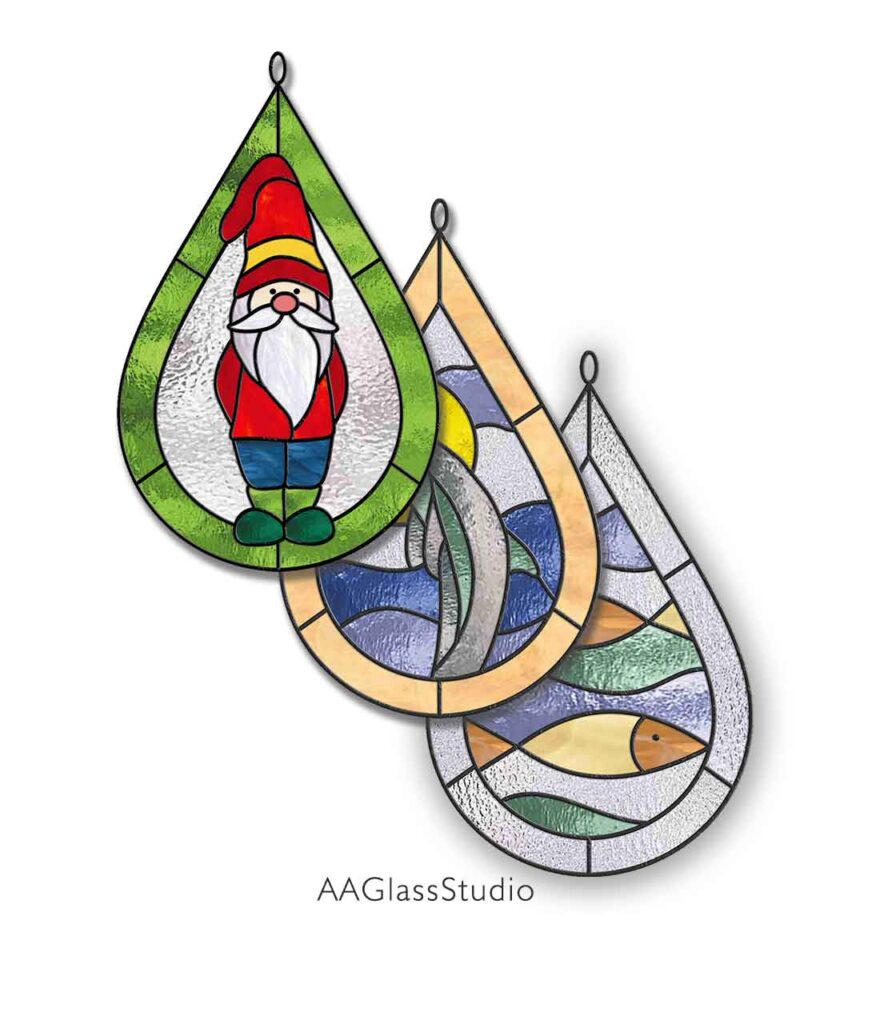Beginner Raindrop Stained Glass Patterns - AAGlassStudio