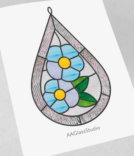 stained glass daisy - window decor