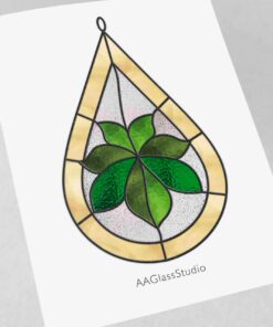 stained glass leaf pattern - window decor