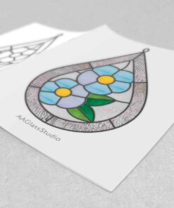 easy stained glass flowers in raindrop