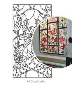 Stunning Flowers Stained Glass - window decor