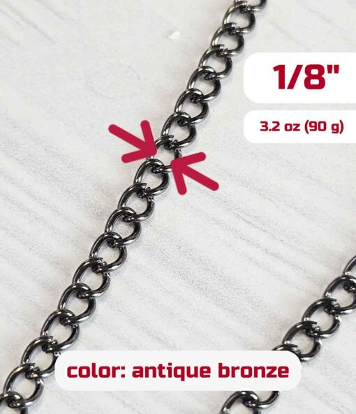 stylish and beautiful: chain antique bronze 1/8"