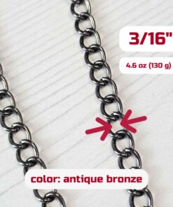 stylish and beautiful: chain antique bronze 3/16