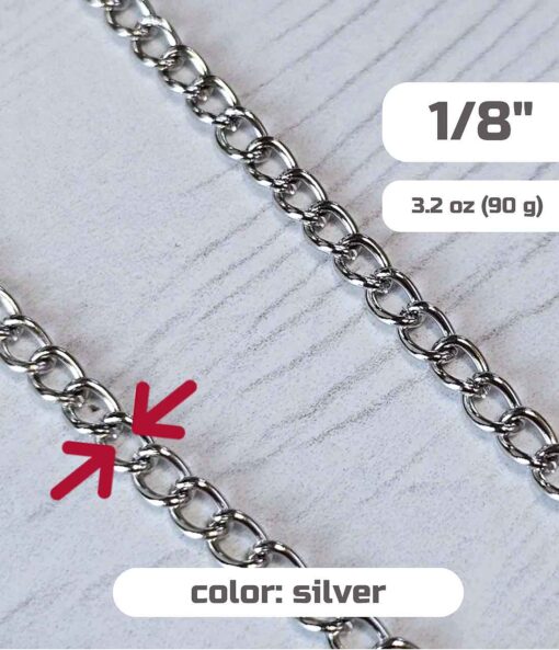 stylish and beautiful: silver chain 1/8"