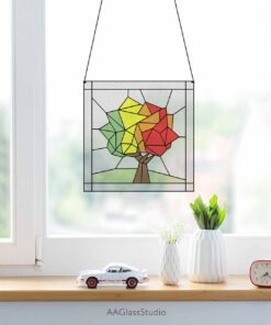 tree stained glass: window hangings