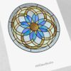 Radiant Geometric Stained Glass Pattern – Timeless Elegance - window decor