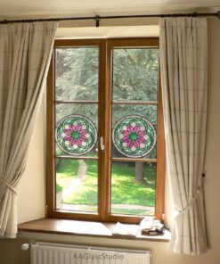 geometric stained glass windows