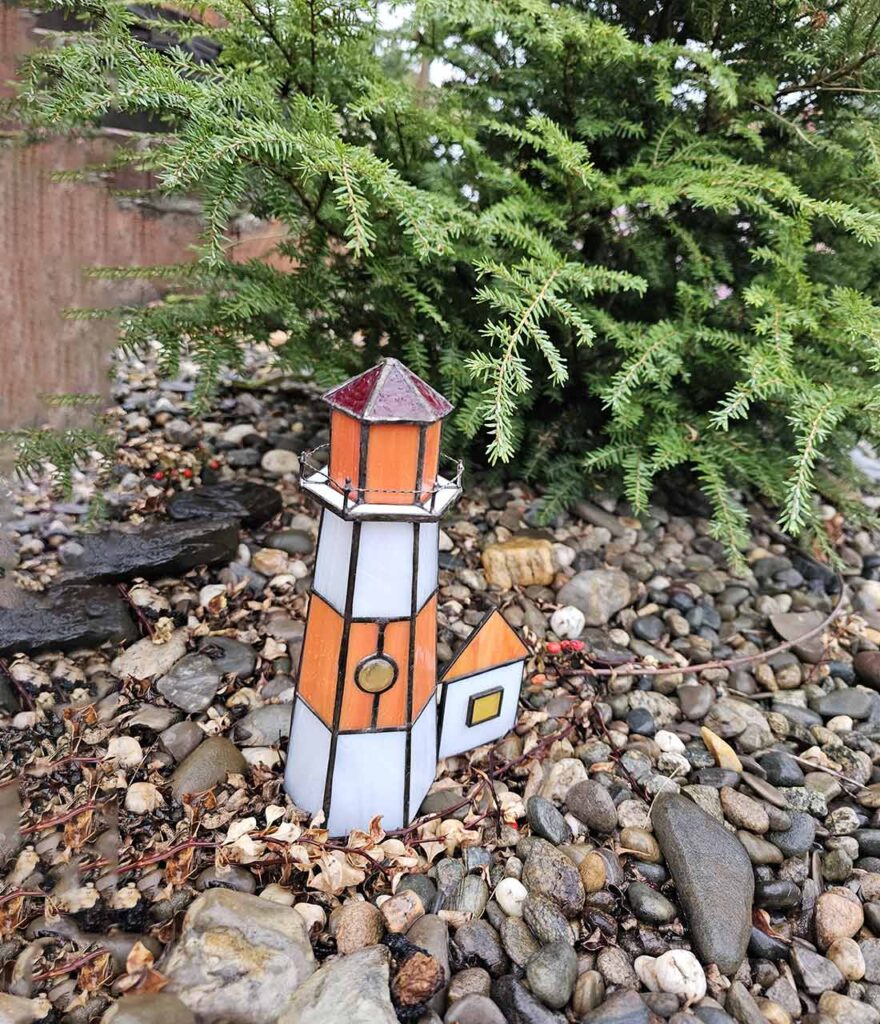 stained glass lighthouse suncatcher