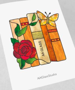 Magical Books Stained Glass Pattern – Gift for Readers - window decor