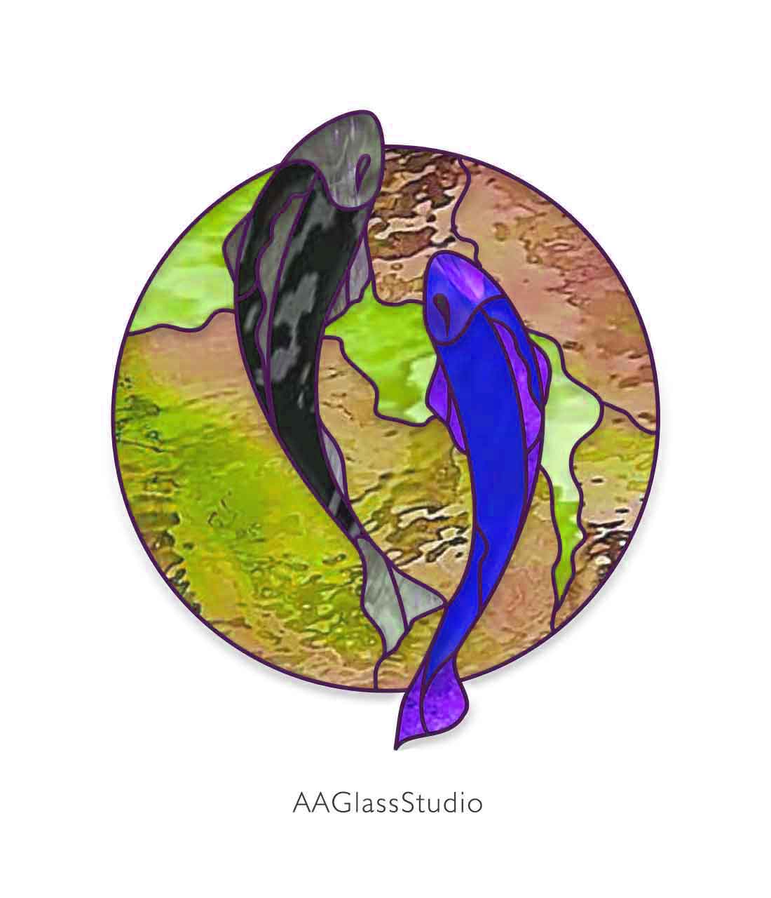 stained glass fish patterns koi