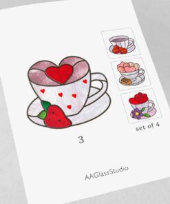 cup of strawberries stained glass patterns