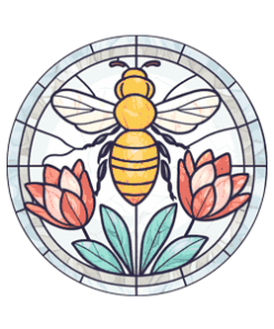 Stained Glass Bee Pattern
