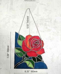 stained glass rose dimensions