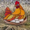 Stained Glass Chicken – Vigilant Motherly Charm - window decor
