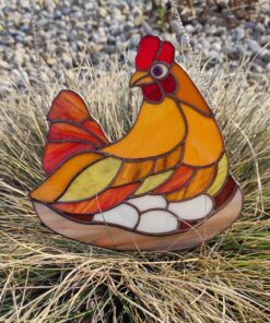 Stained Glass Chicken – Vigilant Motherly Charm - window decor