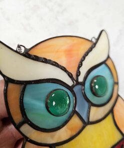 funny owl stained glass
