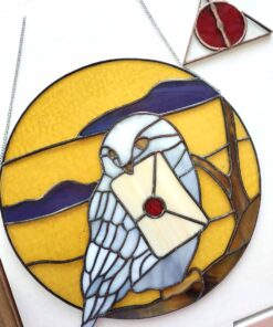stained glass owl Hedwig