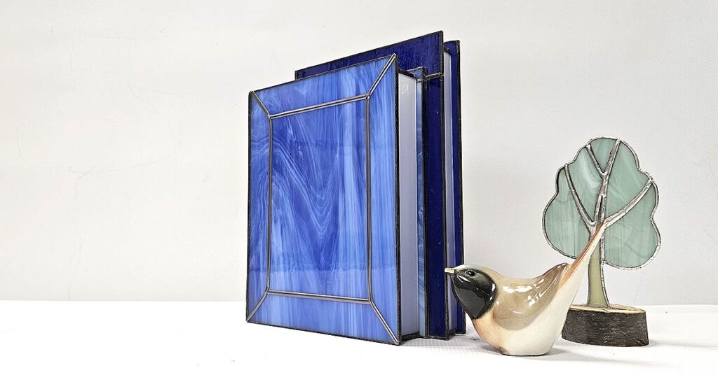 stained glass book lamp