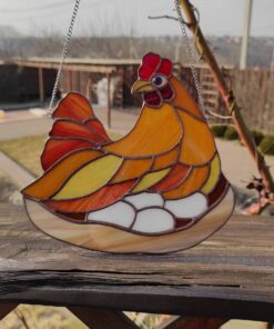 chicken art stained glass