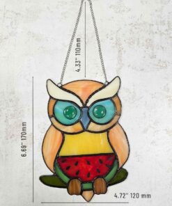 hanging stained glass owl