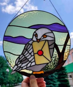 owl stained glass