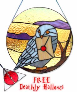 owl stained glass: Hogwarts School of Witchcraft and Wizardry Postman