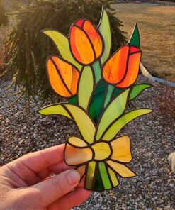 stained glass tulip bouquet