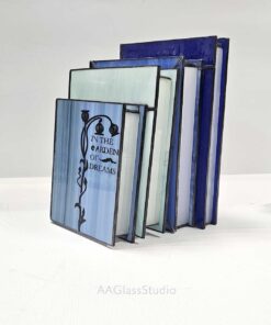 Exquisite 3D Stained Glass Books: Radiant Home Treasure - table decor