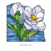 Floral Lotus Stained Glass Pattern Corner Design - window decor