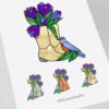 Vivid Crocus Stained Glass Art for Her Garden - window decor