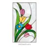 Chic Flower Stained Glass Pattern - Rectangular Panel Decor! - window decor