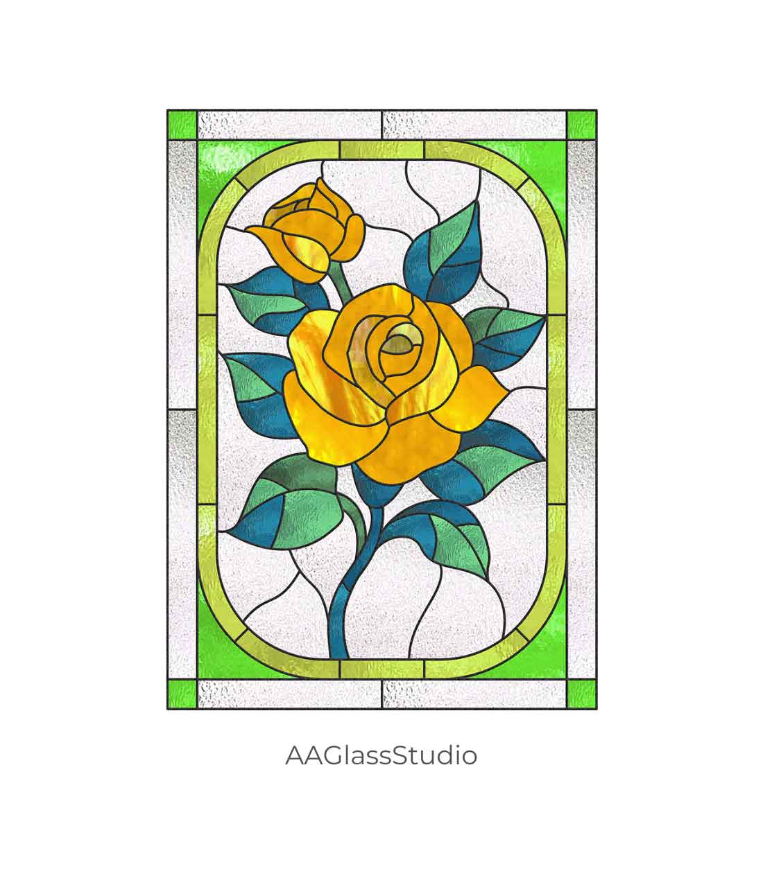 Cherished Rose Stained Glass Pattern for Garden Souls - window decor