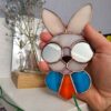 Charming Stained Glass Bunny – Whimsical Suncatcher Glow - window decor