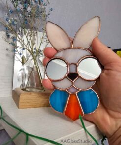 Charming Stained Glass Bunny – Whimsical Suncatcher Glow - window decor