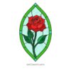 Elegant Simplicity: Simple Stained Glass Rose Pattern - window decor