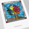 Bright Stained Glass Tree Of Life Pattern: Low Poly