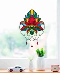 Alternative view of Indian Lotus Stained Glass Pattern