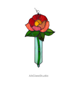 Alternative view of Charming Peony Stained Glass Pattern - Perfect Home Accent!